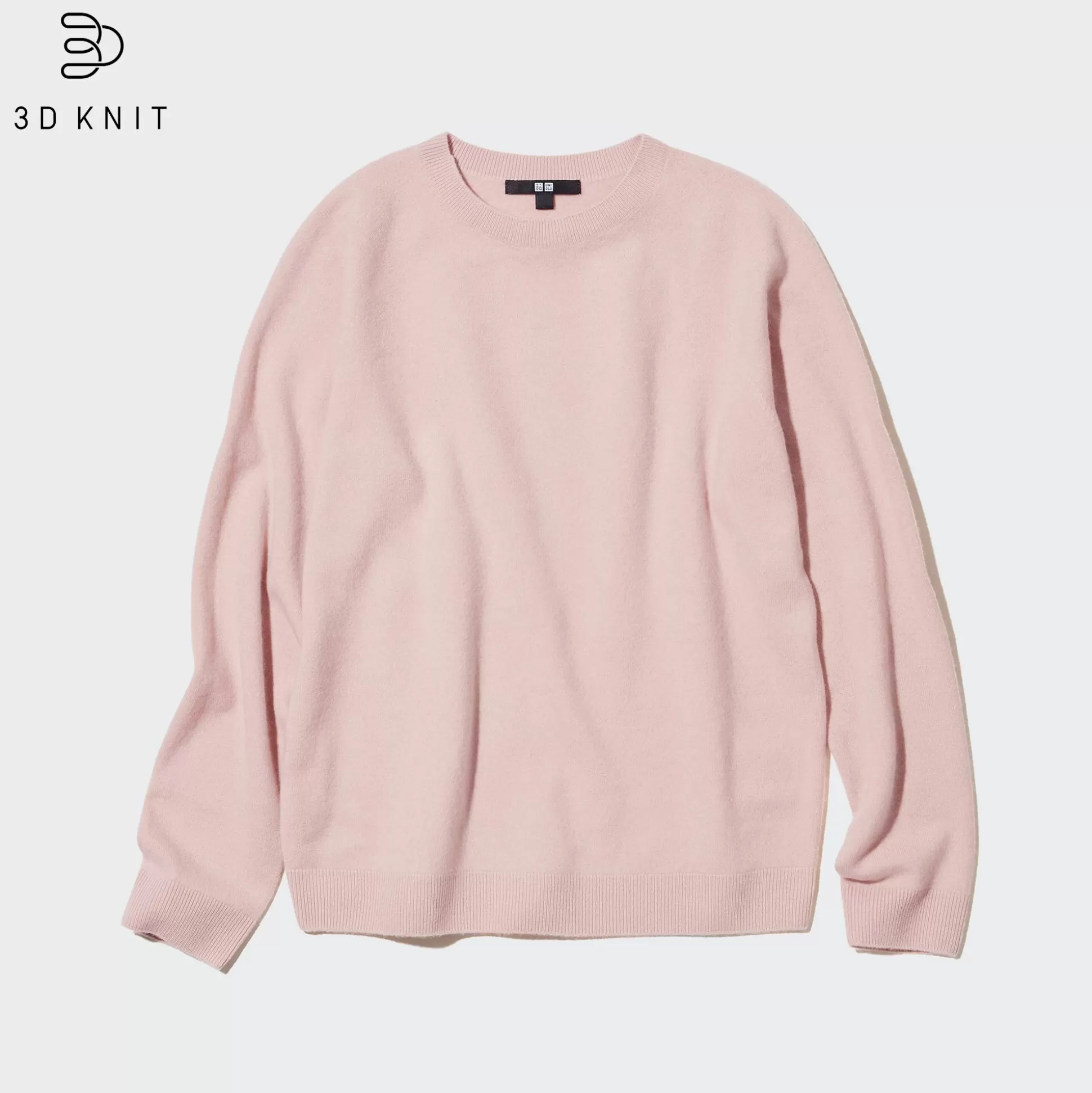 Women UNIQLO Sweaters<3D Knit Cashmere Crew Neck Long-Sleeve Sweater