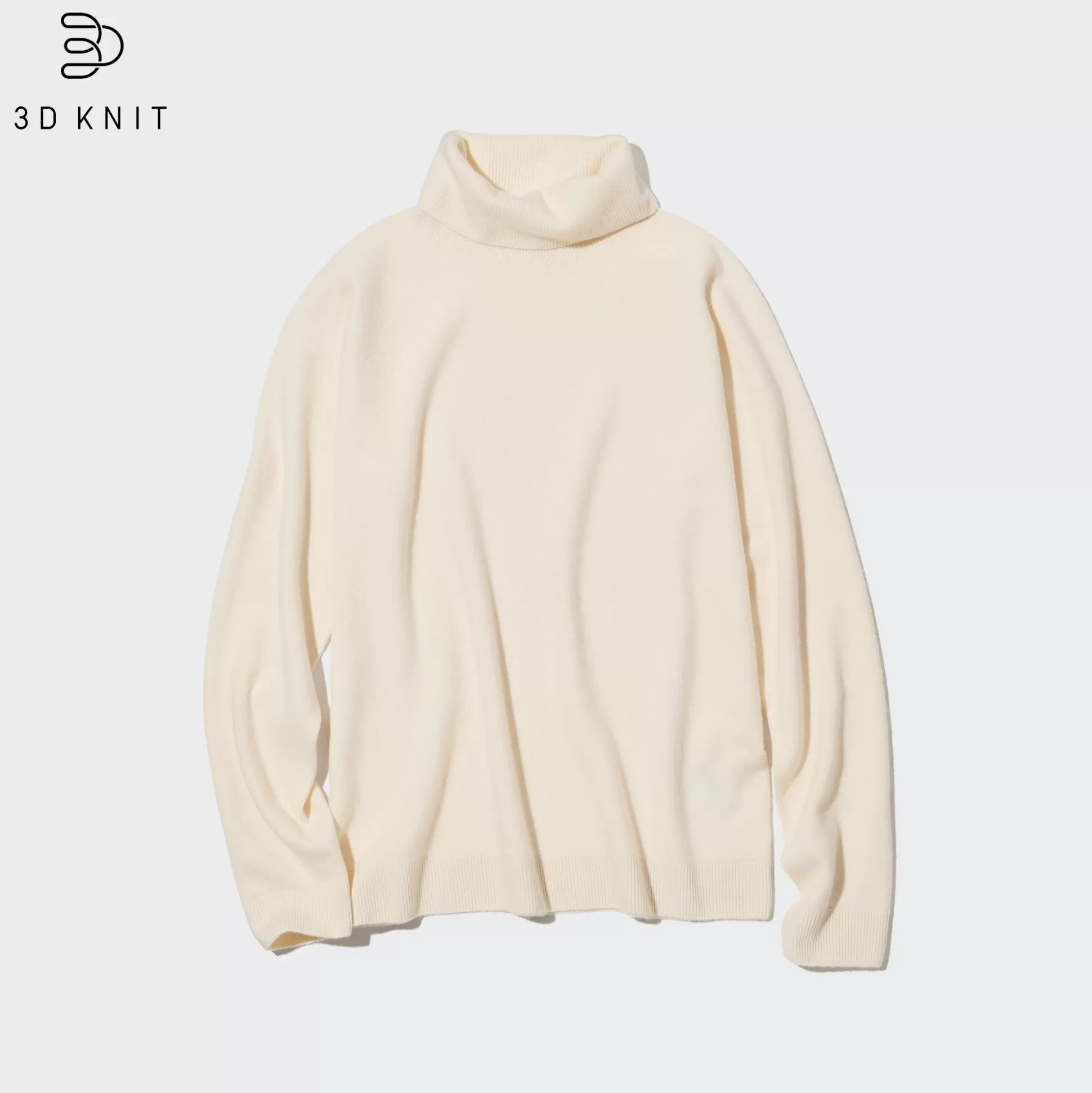 Women UNIQLO Sweaters<3D Knit Cashmere Turtleneck Long-Sleeve Sweater