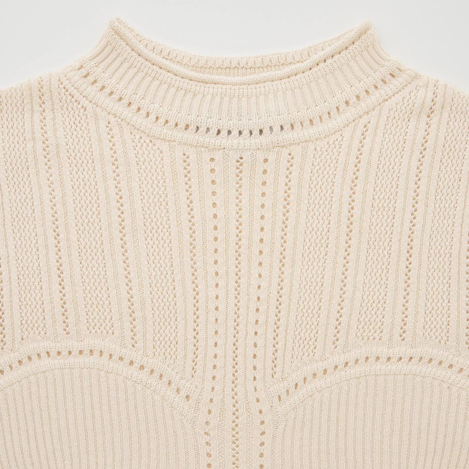 Women UNIQLO Sweaters<3D Knit Mesh Half-Sleeve Sweater (Mame Kurogouchi)