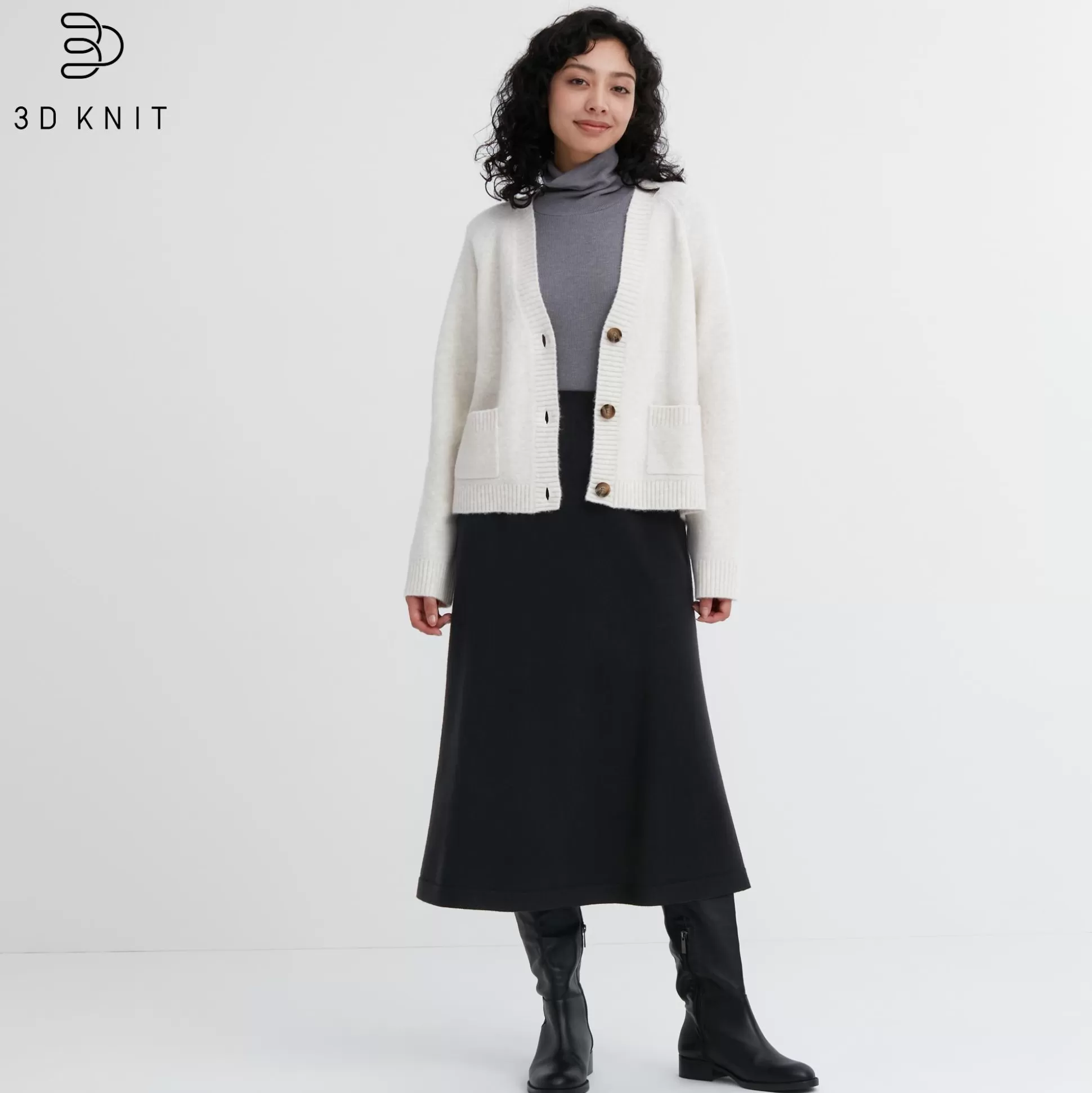 Women UNIQLO Skirts<3D Knit Souffle Yarn Skirt