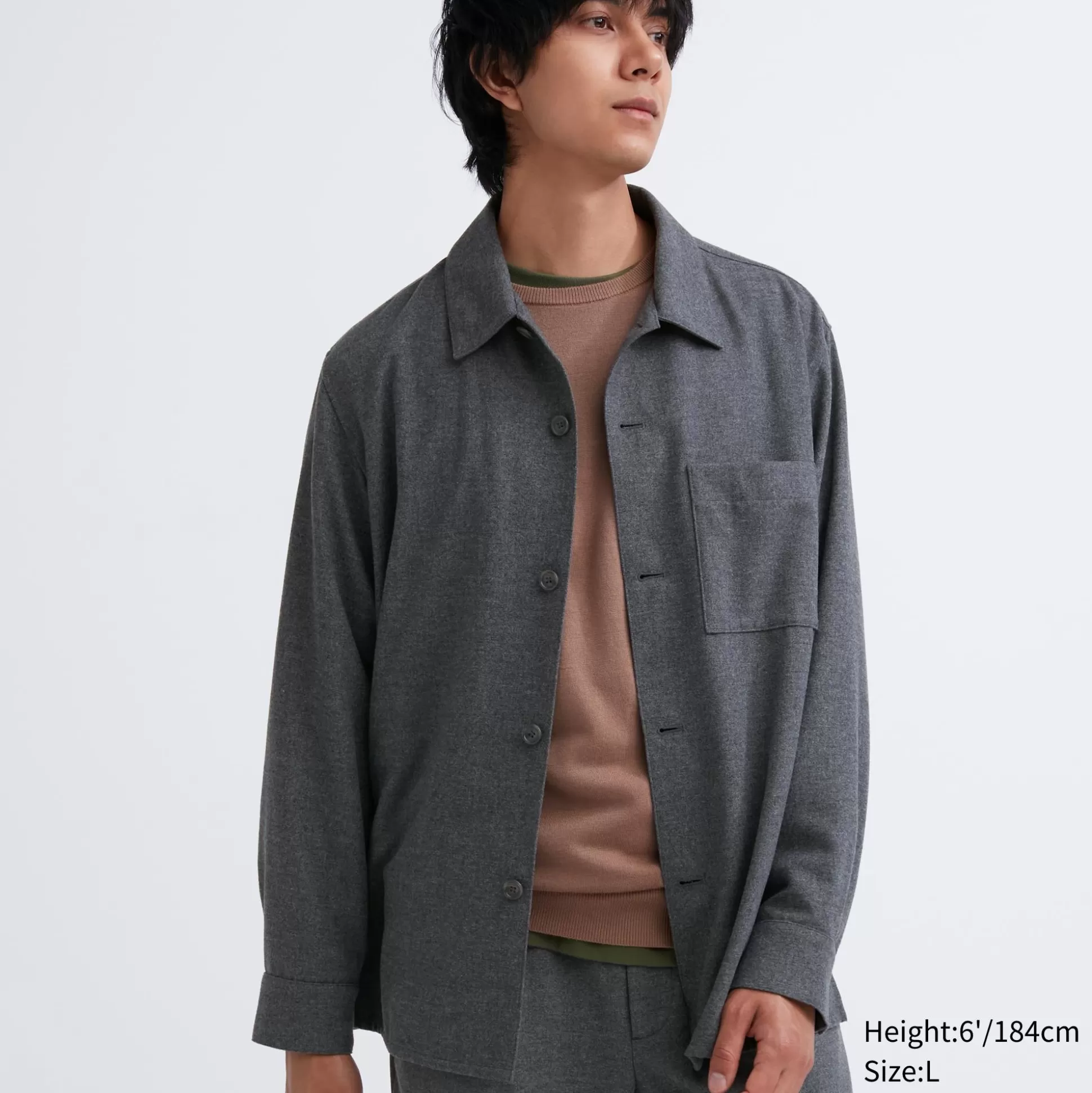 Men UNIQLO Casual Shirts<Brushed Twill Long-Sleeve Over Shirt