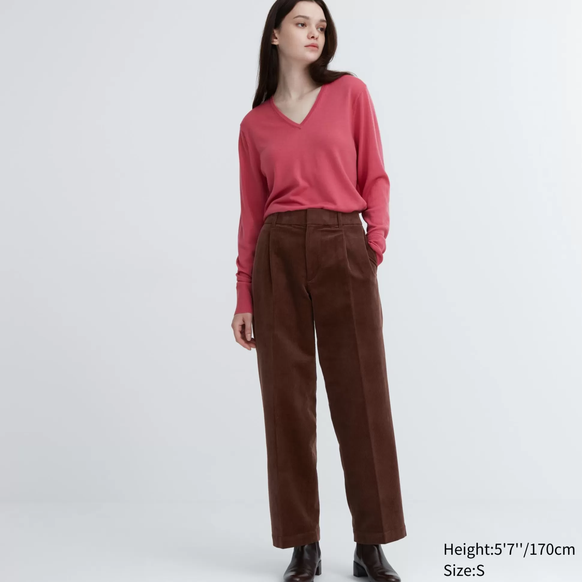 Women UNIQLO Pants<Corduroy Pleated Wide Pants