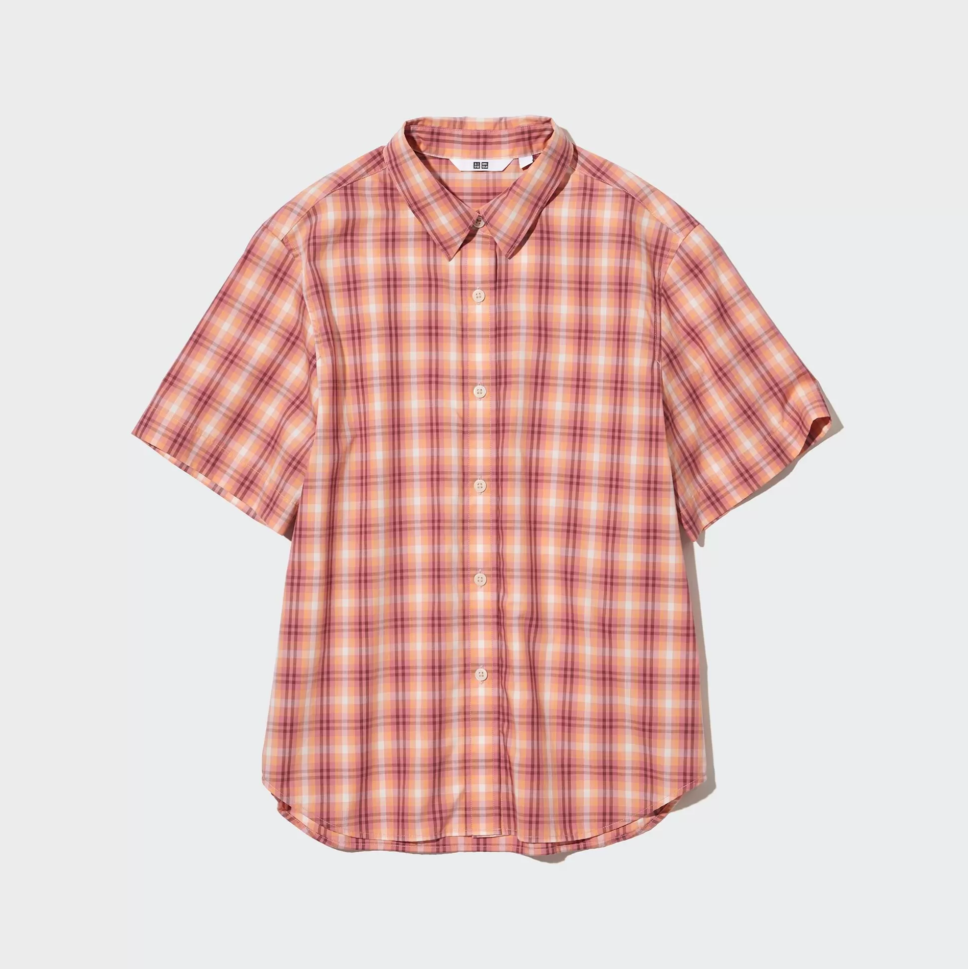 Women UNIQLO Shirts & Blouses<Cotton Checked Short-Sleeve Shirt