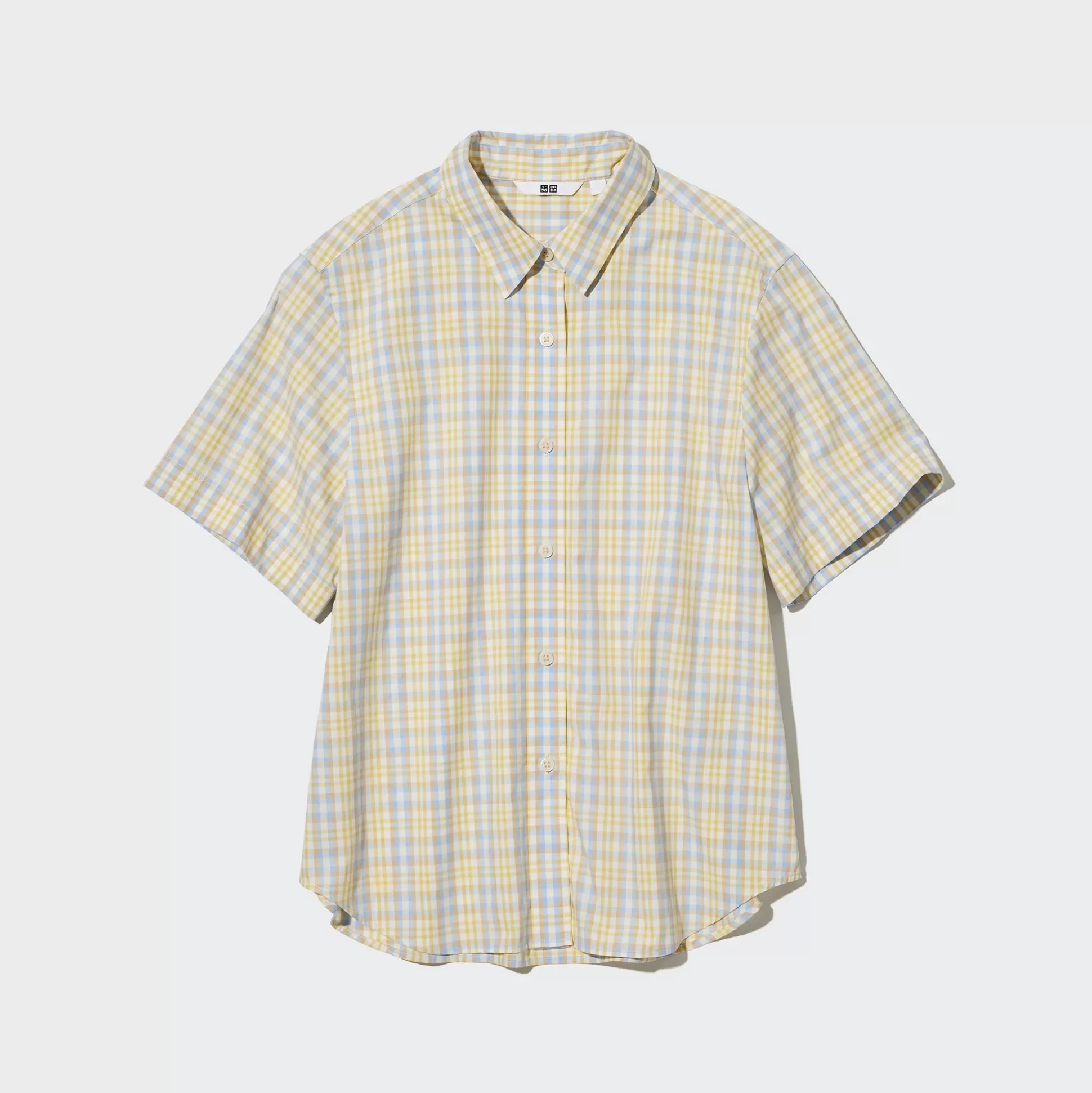 Women UNIQLO Shirts & Blouses<Cotton Checked Short-Sleeve Shirt