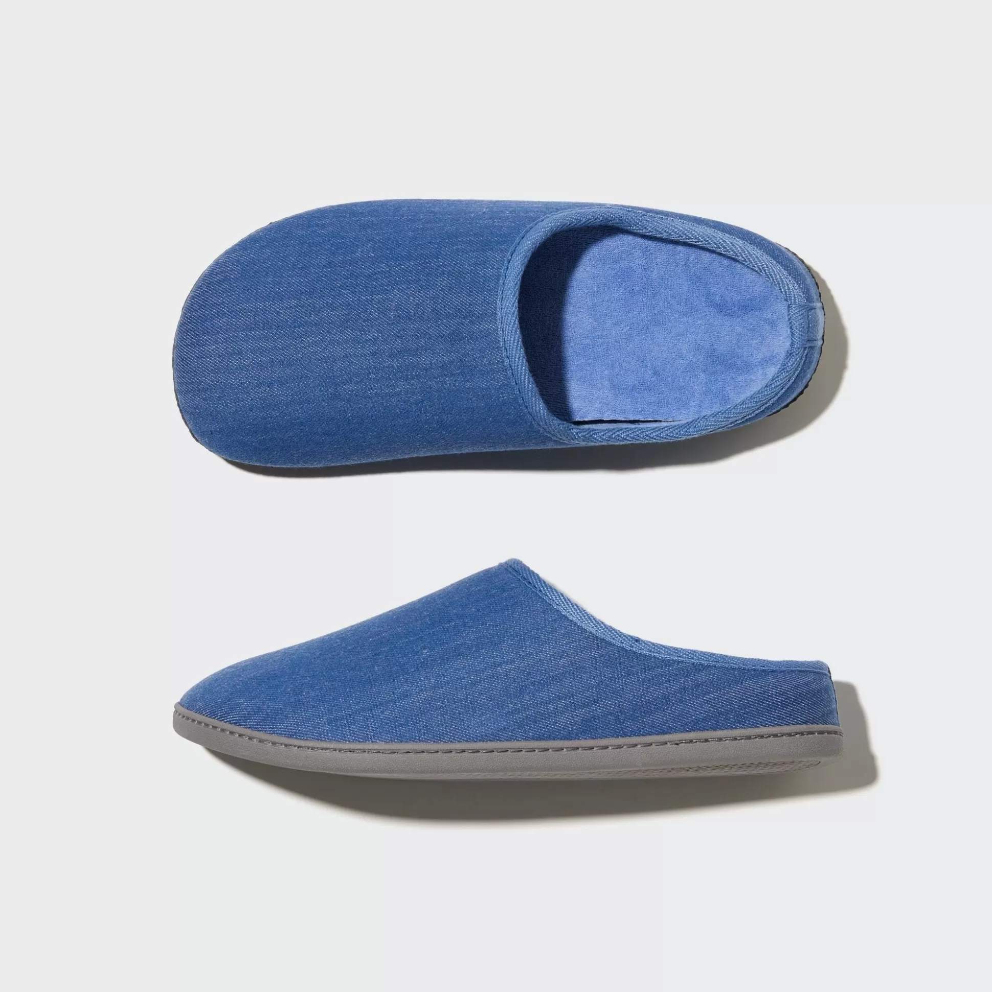 Women UNIQLO Slippers<Denim Like Room Shoes (Rubber Sole)