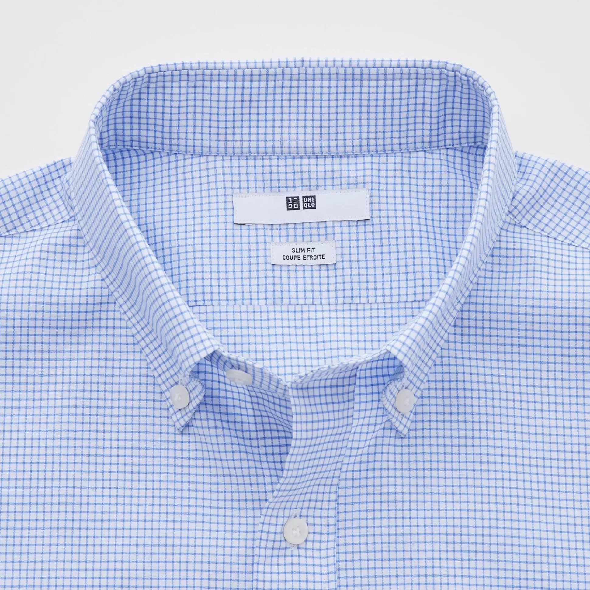 Men UNIQLO Dress Shirts<Easy Care Checked Stretch Slim Fit Long Sleeve Shirt