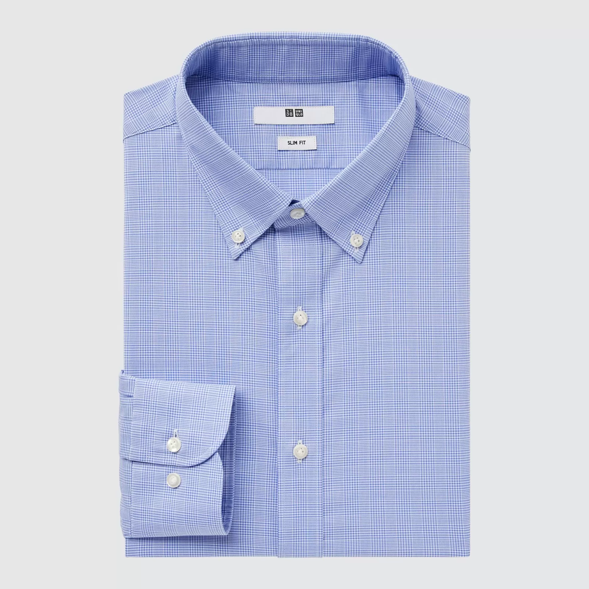 Men UNIQLO Dress Shirts<Easy Care Checked Stretch Slim-Fit Long-Sleeve Shirt