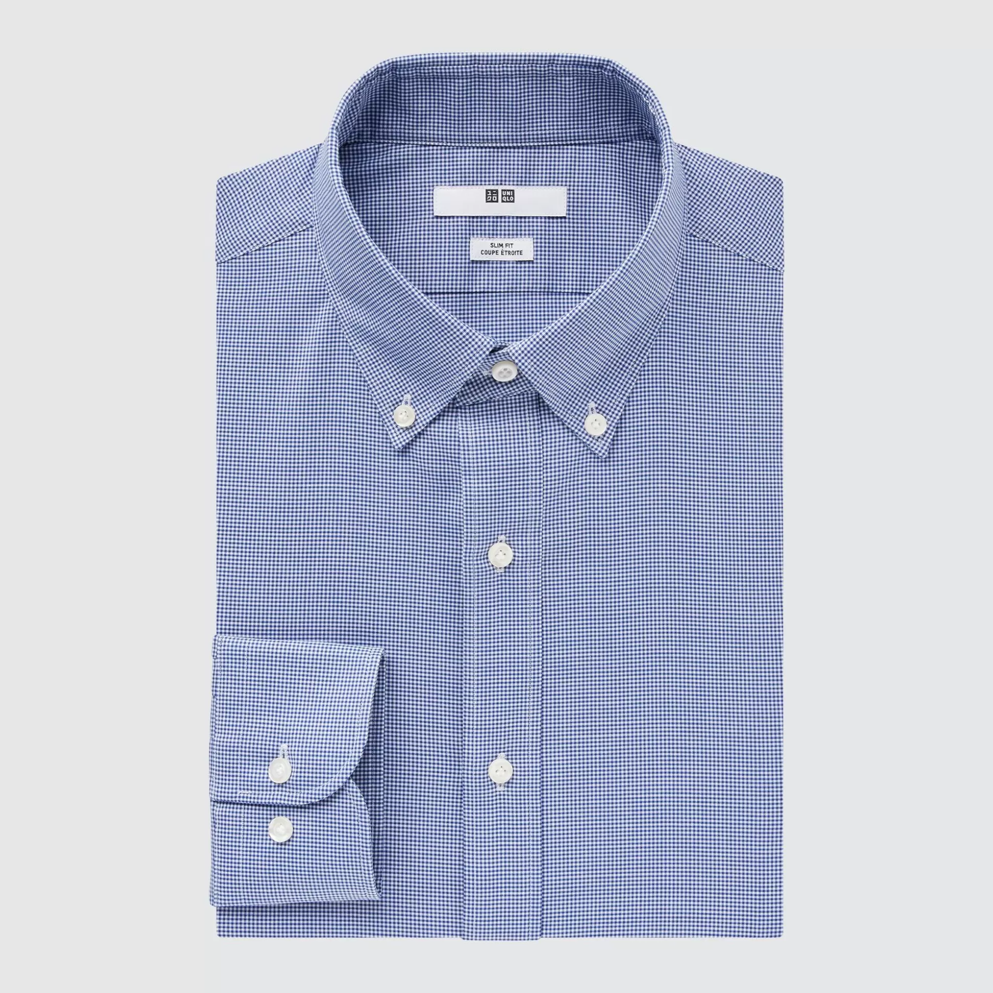 Men UNIQLO Dress Shirts<Easy Care Checked Stretch Slim-Fit Long-Sleeve Shirt