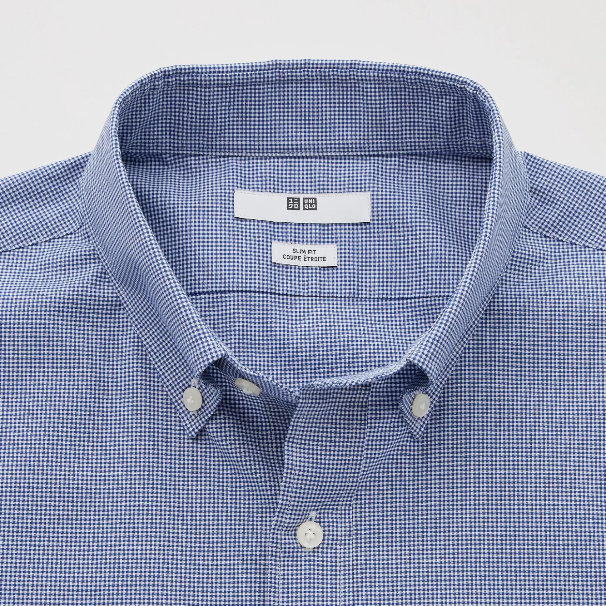 Men UNIQLO Dress Shirts<Easy Care Checked Stretch Slim-Fit Long-Sleeve Shirt