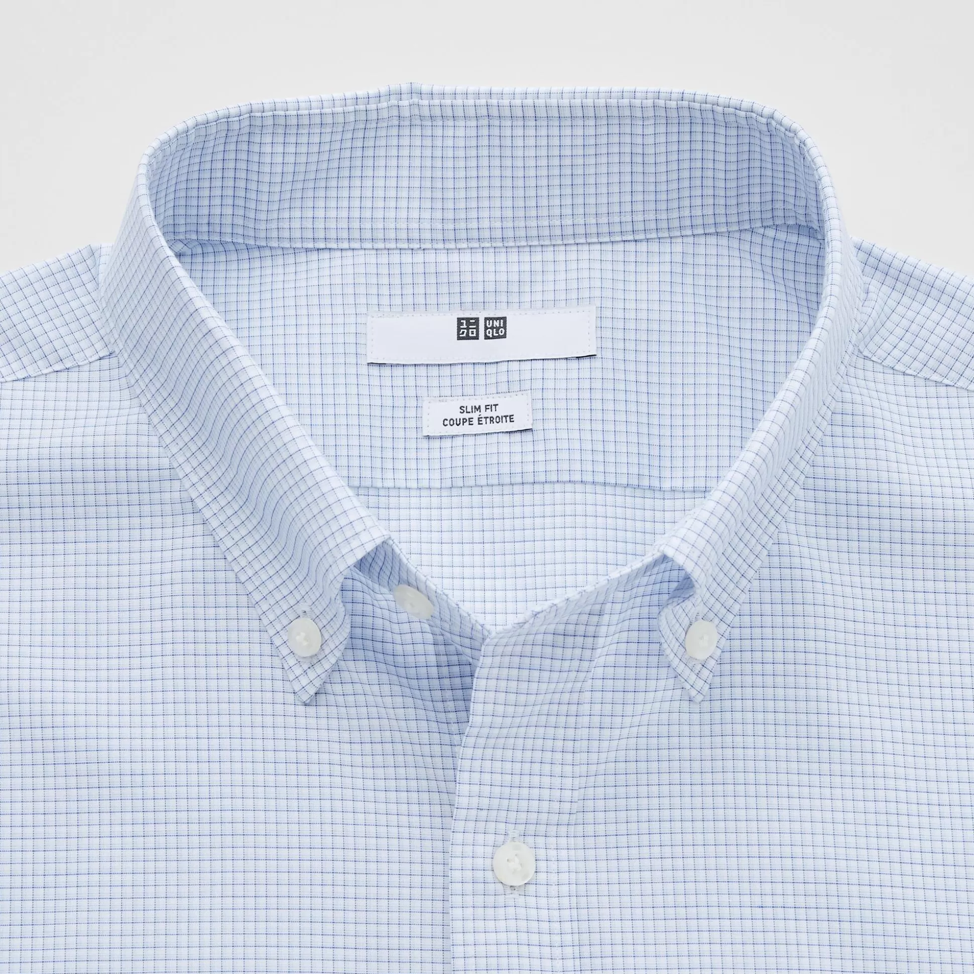 Men UNIQLO Dress Shirts<Easy Care Checked Stretch Slim-Fit Long-Sleeve Shirt