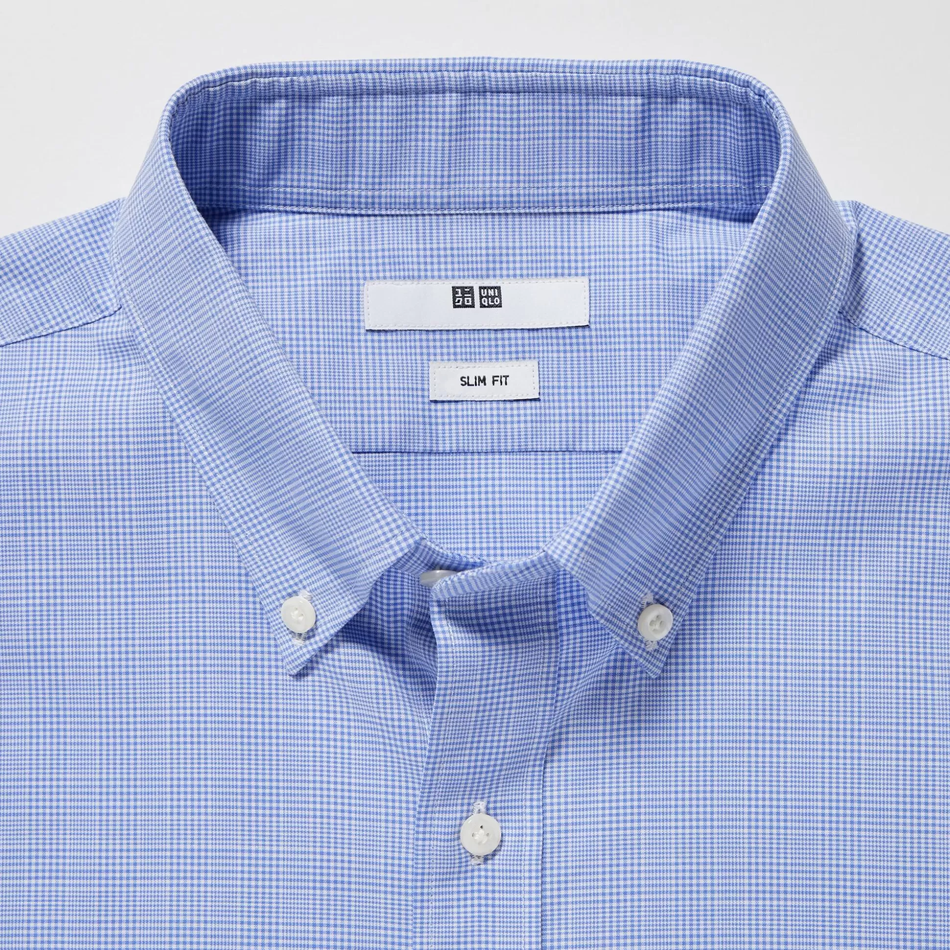 Men UNIQLO Dress Shirts<Easy Care Checked Stretch Slim-Fit Long-Sleeve Shirt