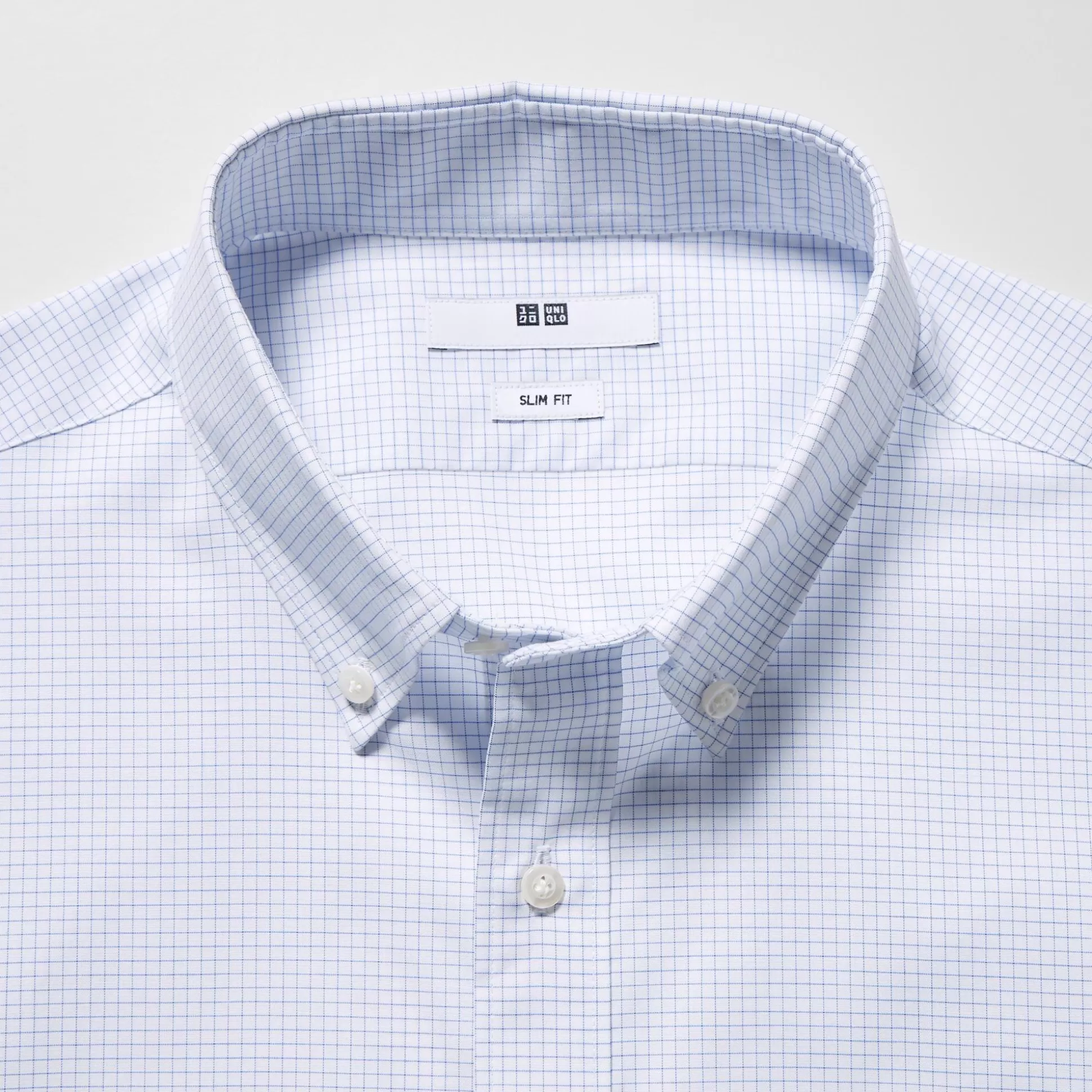 Men UNIQLO Dress Shirts<Easy Care Checked Stretch Slim-Fit Long-Sleeve Shirt