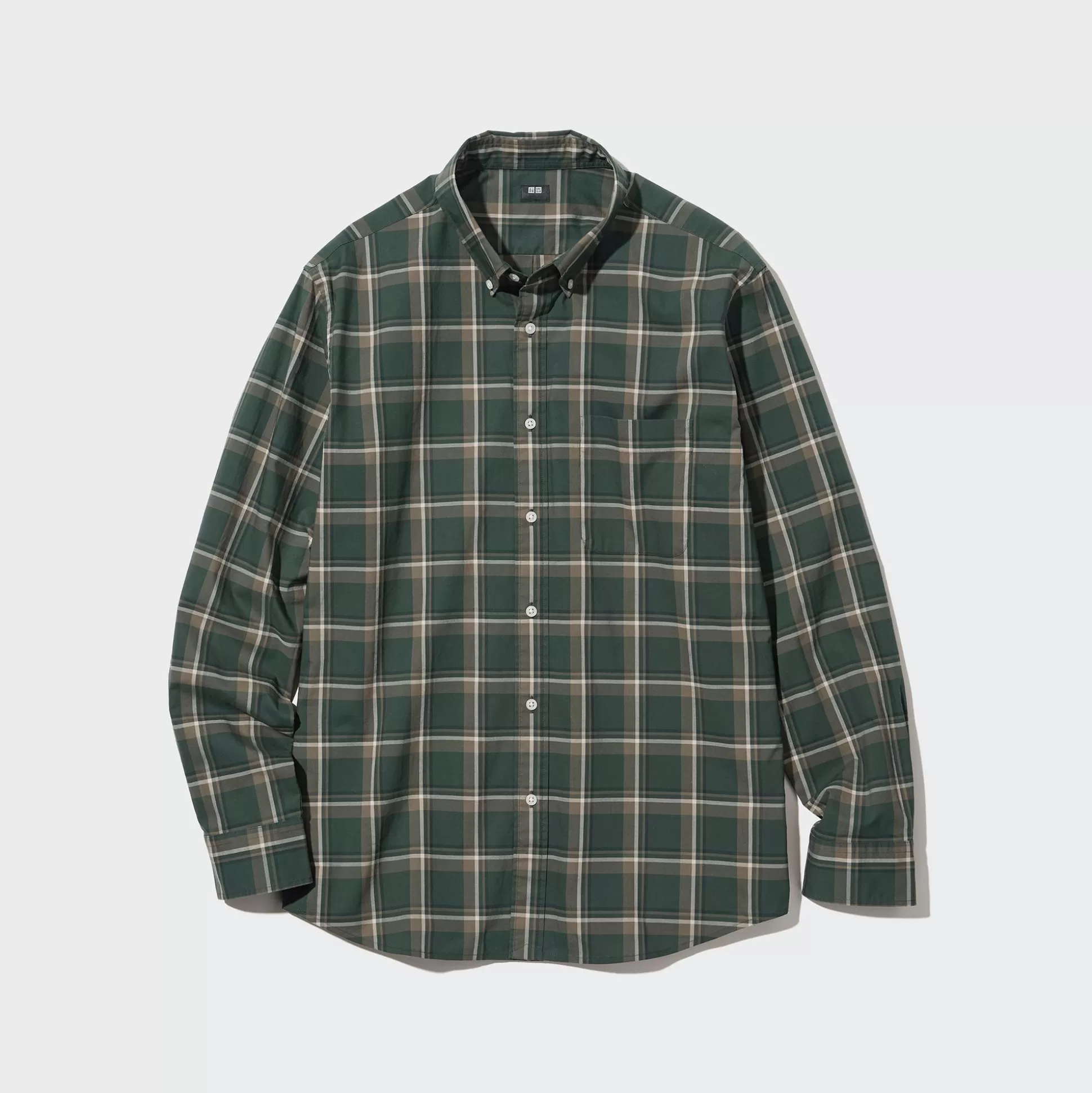 Men UNIQLO Casual Shirts<Extra Fine Cotton Broadcloth Checked Long-Sleeve Shirt