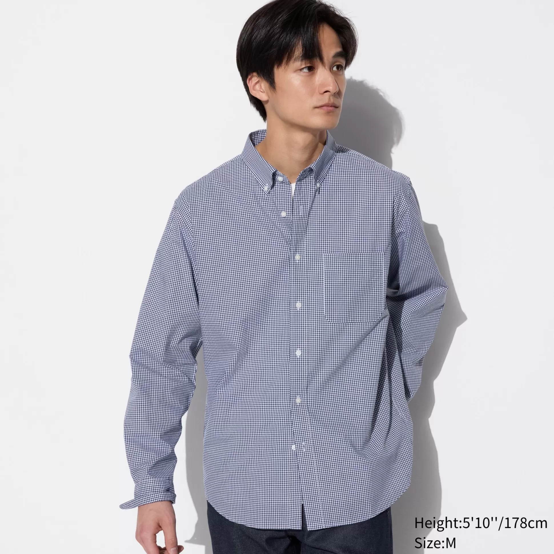 Women UNIQLO Shirts & Blouses<Extra Fine Cotton Broadcloth Checkered Long-Sleeve Shirt