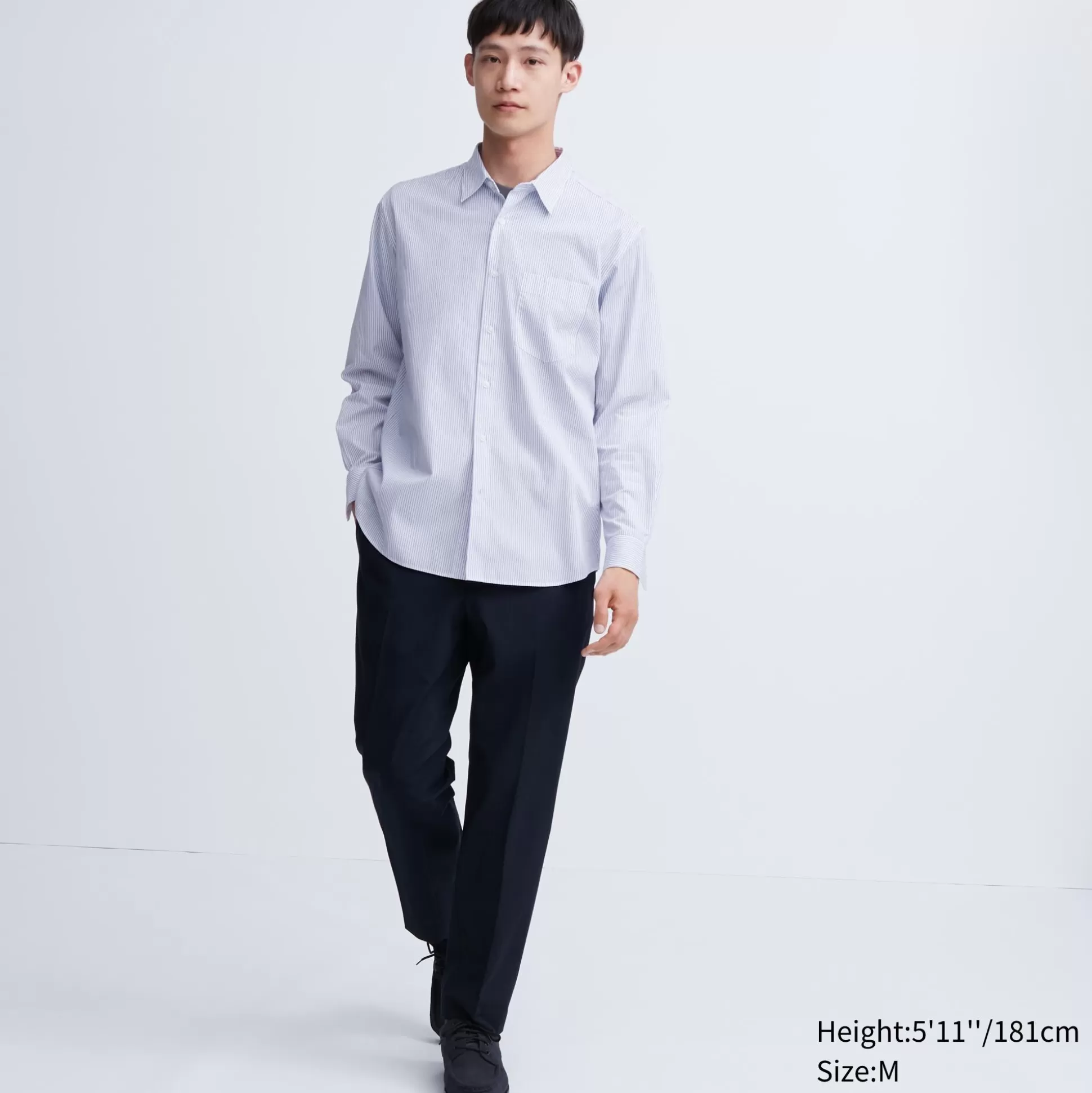 Men UNIQLO Casual Shirts<Extra Fine Cotton Broadcloth Long-Sleeve Shirt