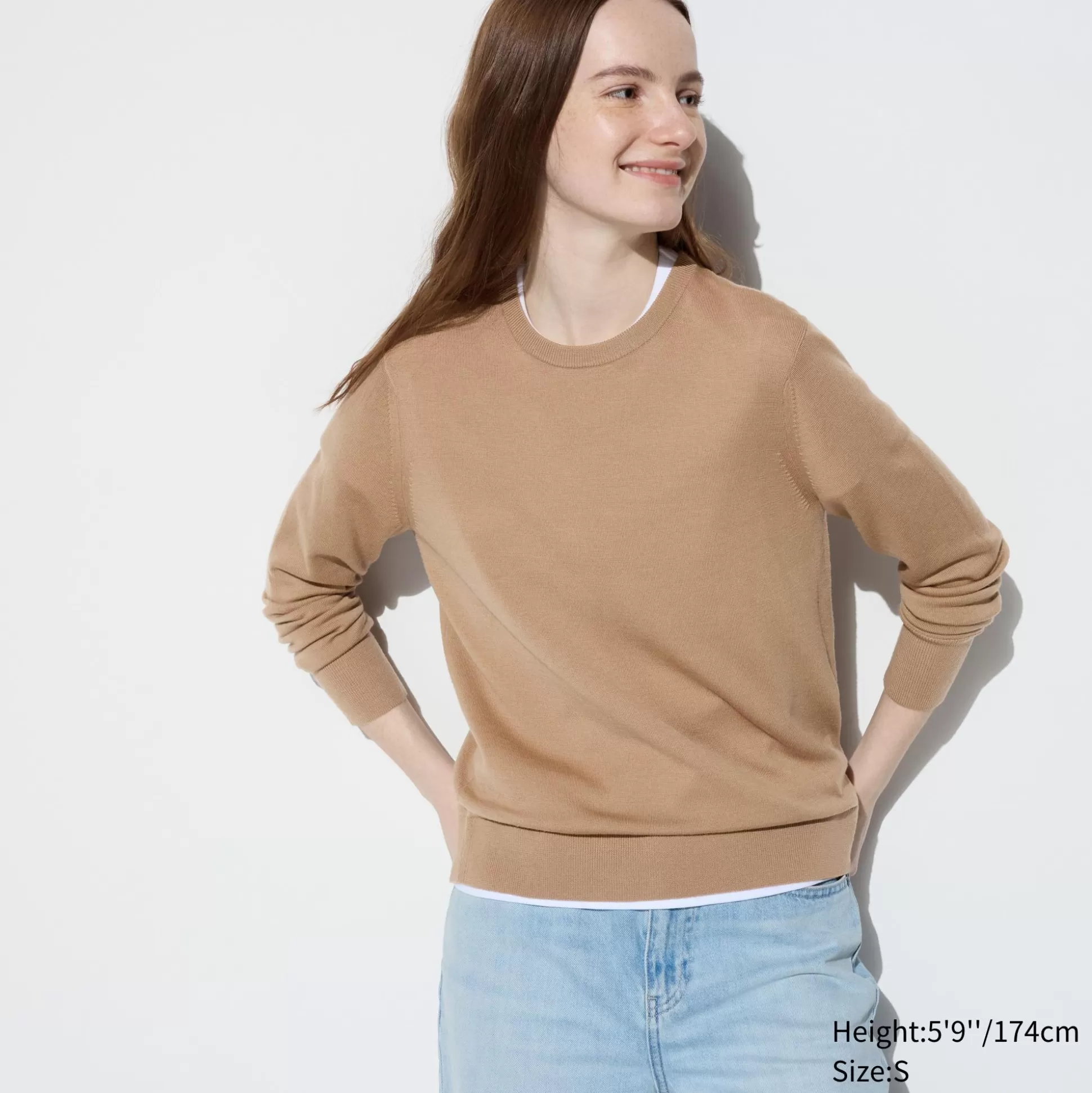 Women UNIQLO Sweaters<Extra Fine Merino Crew Neck Long-Sleeve Sweater