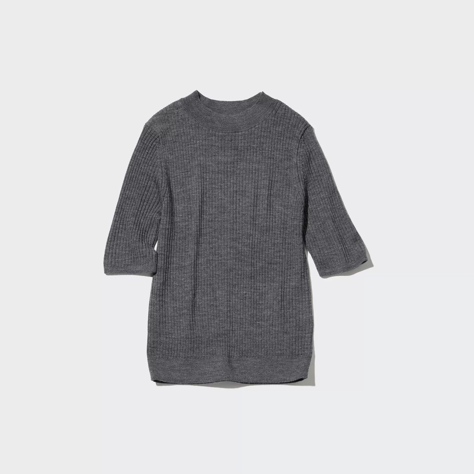 Women UNIQLO Sweaters<Extra Fine Merino Ribbed Mock Neck Half-Sleeve Sweater