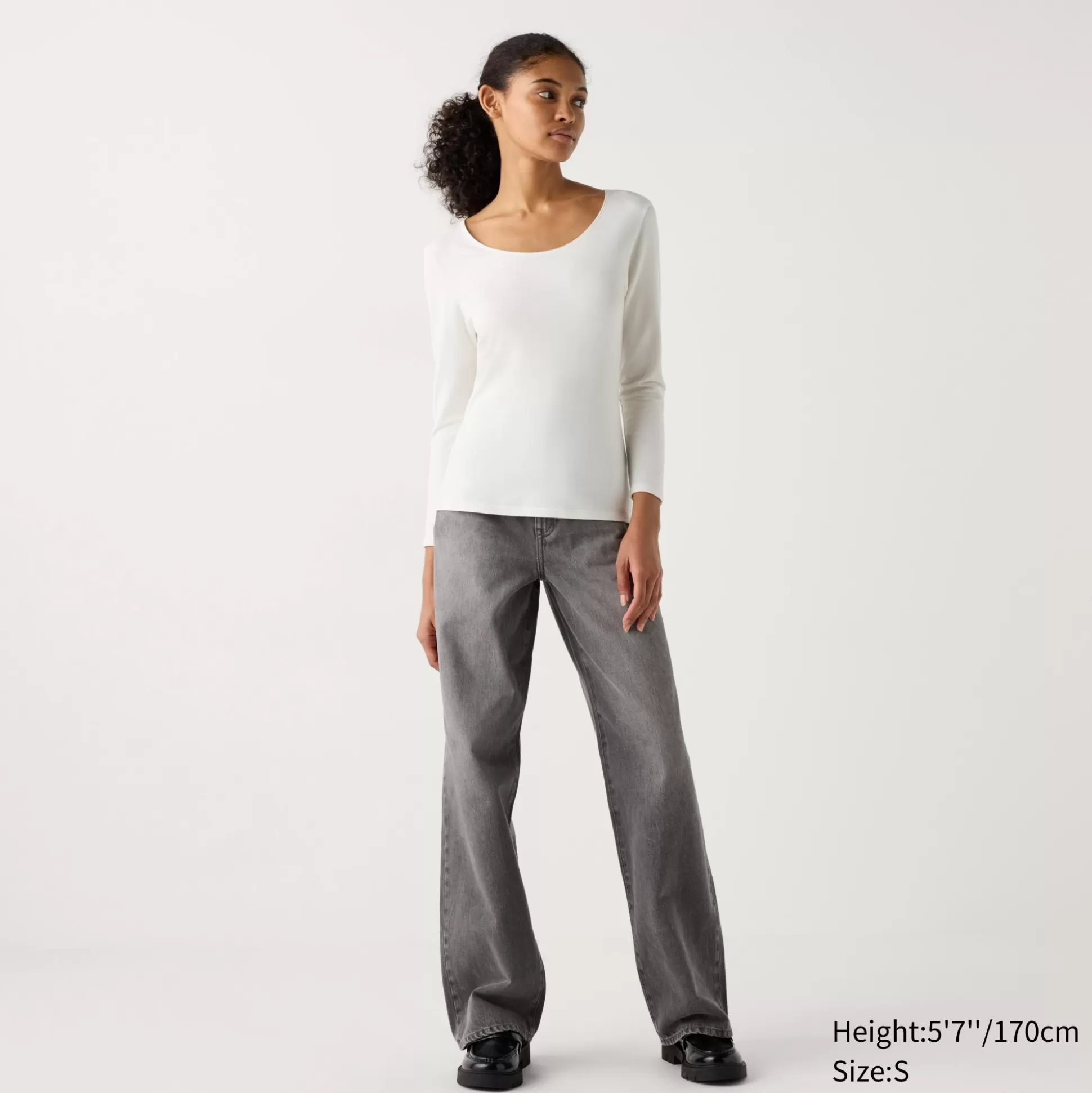 Women UNIQLO Undershirts<Heattech Cotton Scoop Neck Long-Sleeve T-Shirt (Extra Warm)