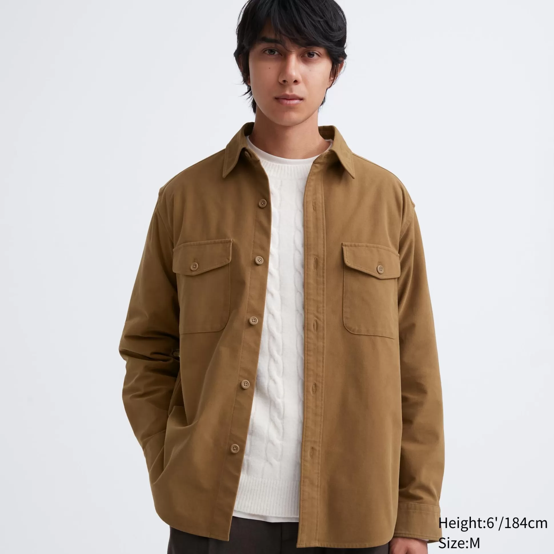 Men UNIQLO Casual Shirts<Jersey Utility Long-Sleeve Overshirt