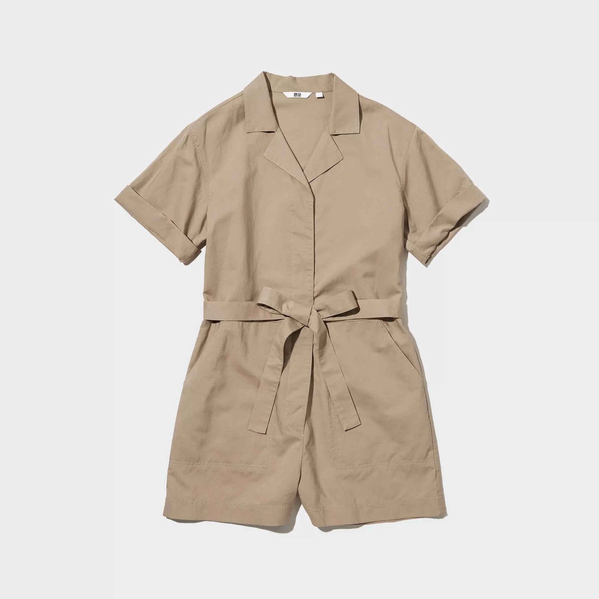 Women UNIQLO Jumpsuits<Linen Blend Short-Sleeve Romper