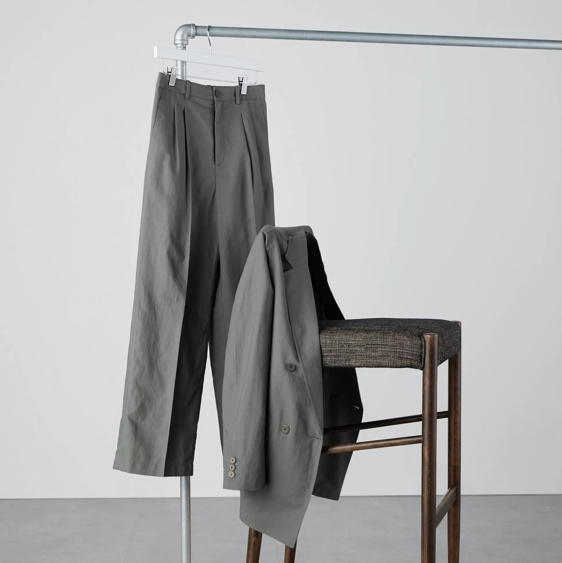 Women UNIQLO Pants<Linen Blend Tucked Wide Pants