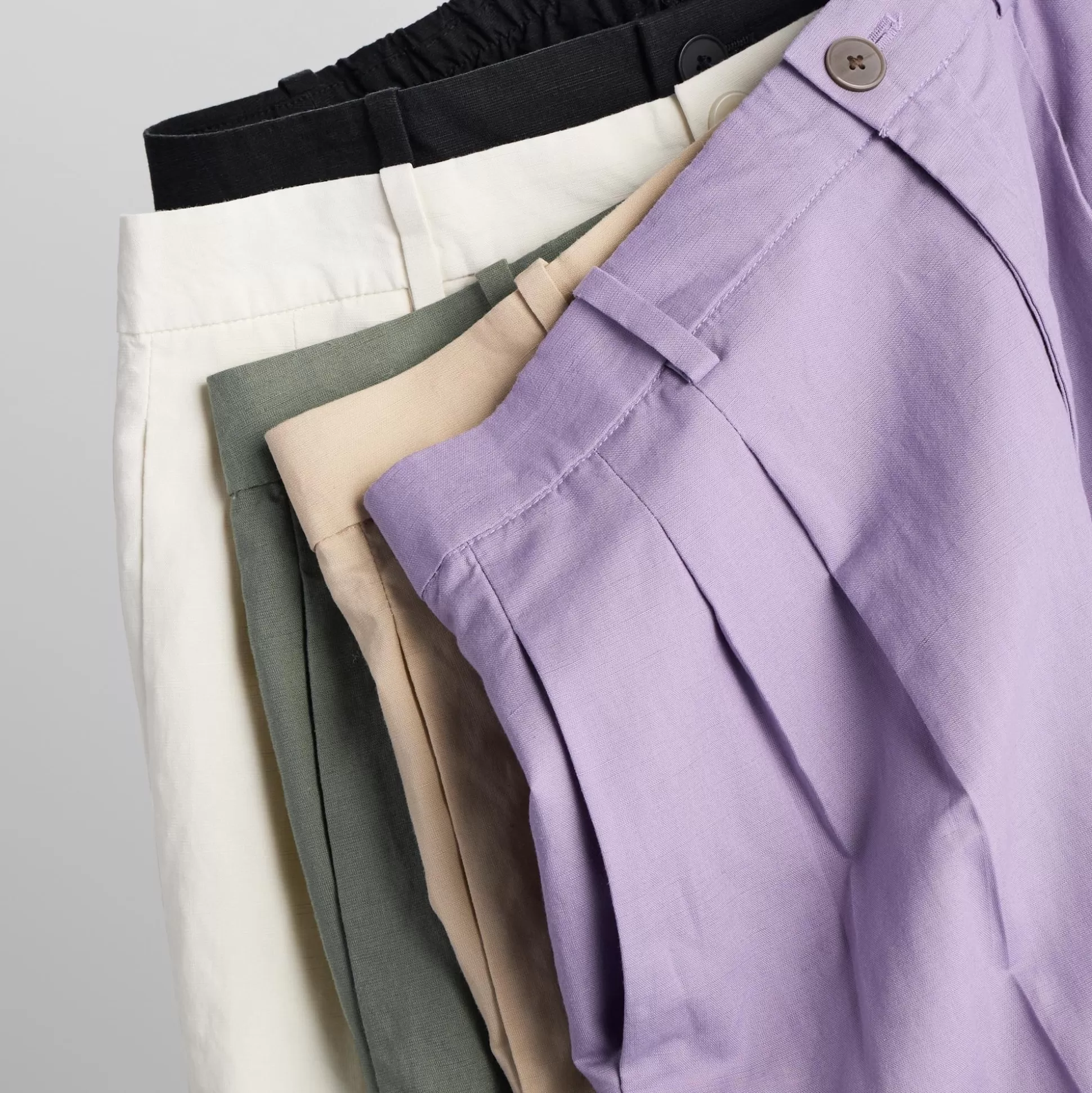 Women UNIQLO Pants<Linen Blend Tucked Wide Pants