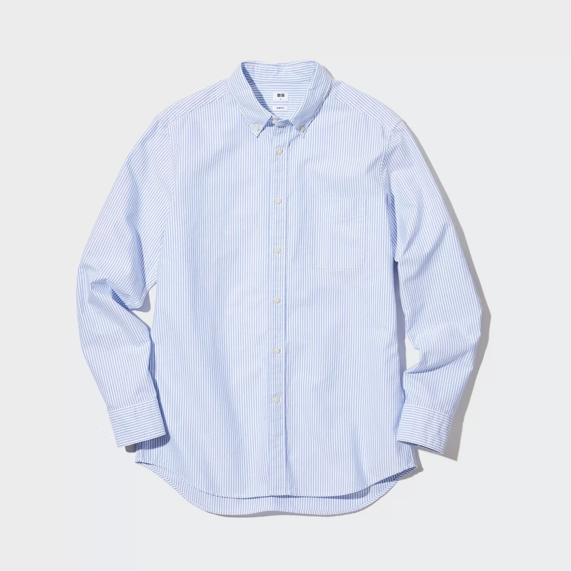 Men UNIQLO Casual Shirts<Oxford Striped Slim-Fit Long-Sleeve Shirt