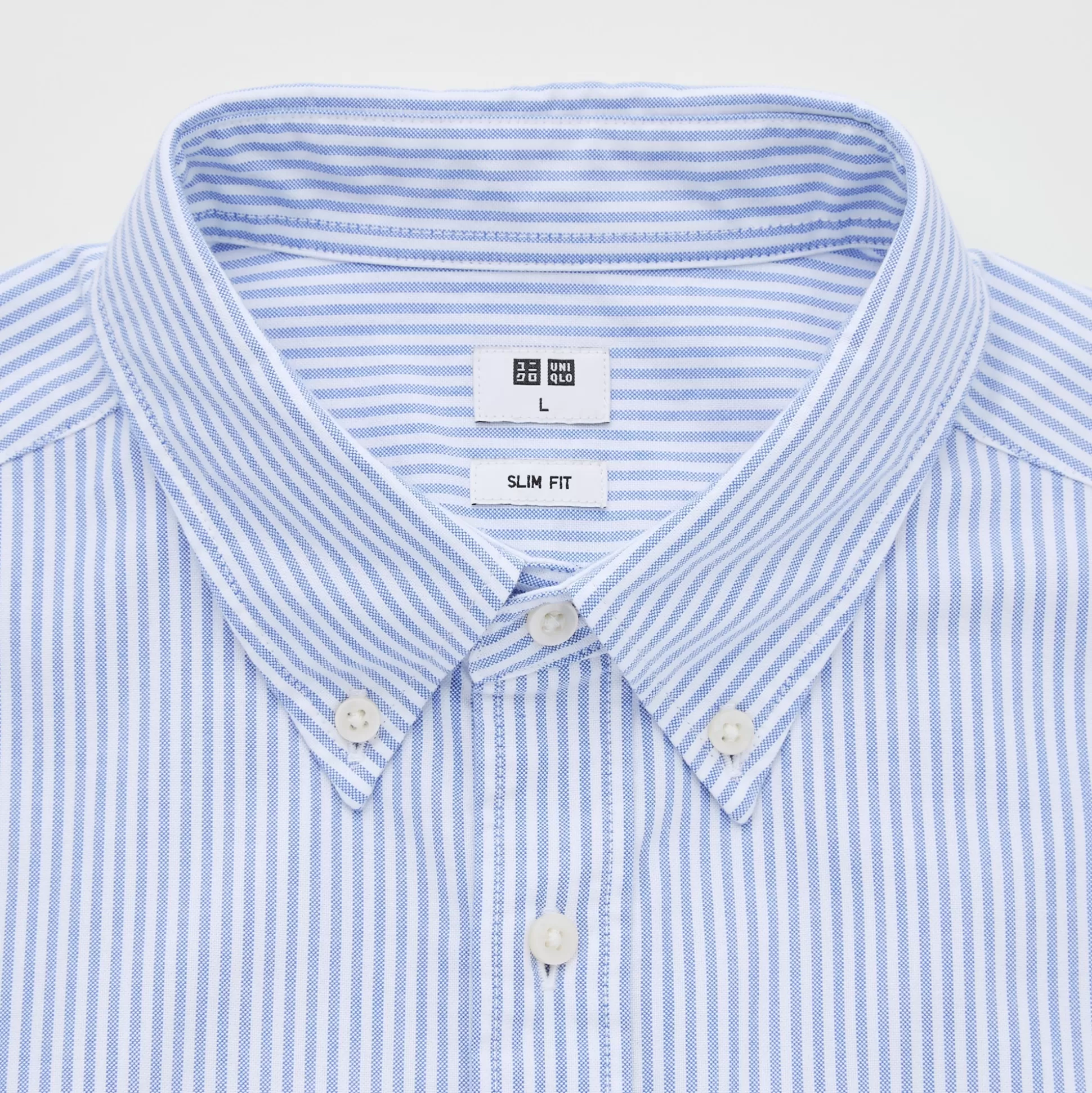 Men UNIQLO Casual Shirts<Oxford Striped Slim-Fit Long-Sleeve Shirt