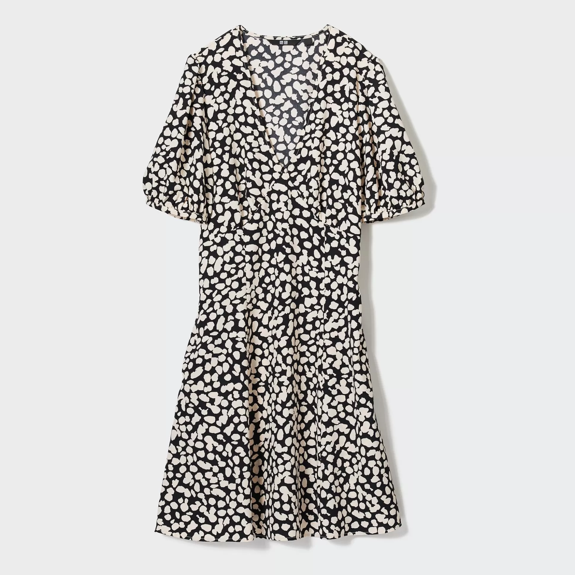 Women UNIQLO Dresses<Printed V-Neck Short-Sleeve Mini Dress