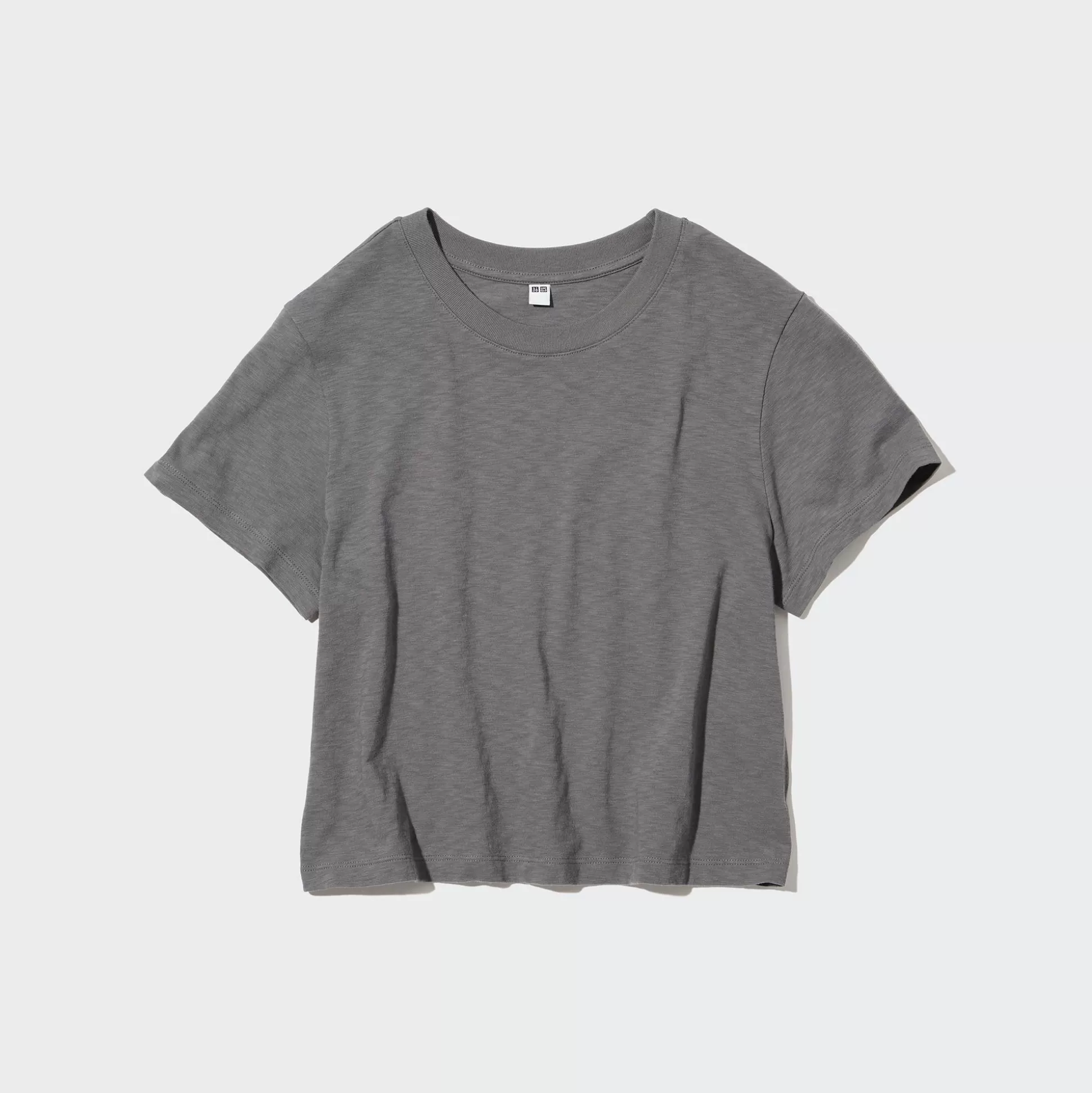 Women UNIQLO T-Shirts<Slub Jersey Cropped Short-Sleeve T-Shirt