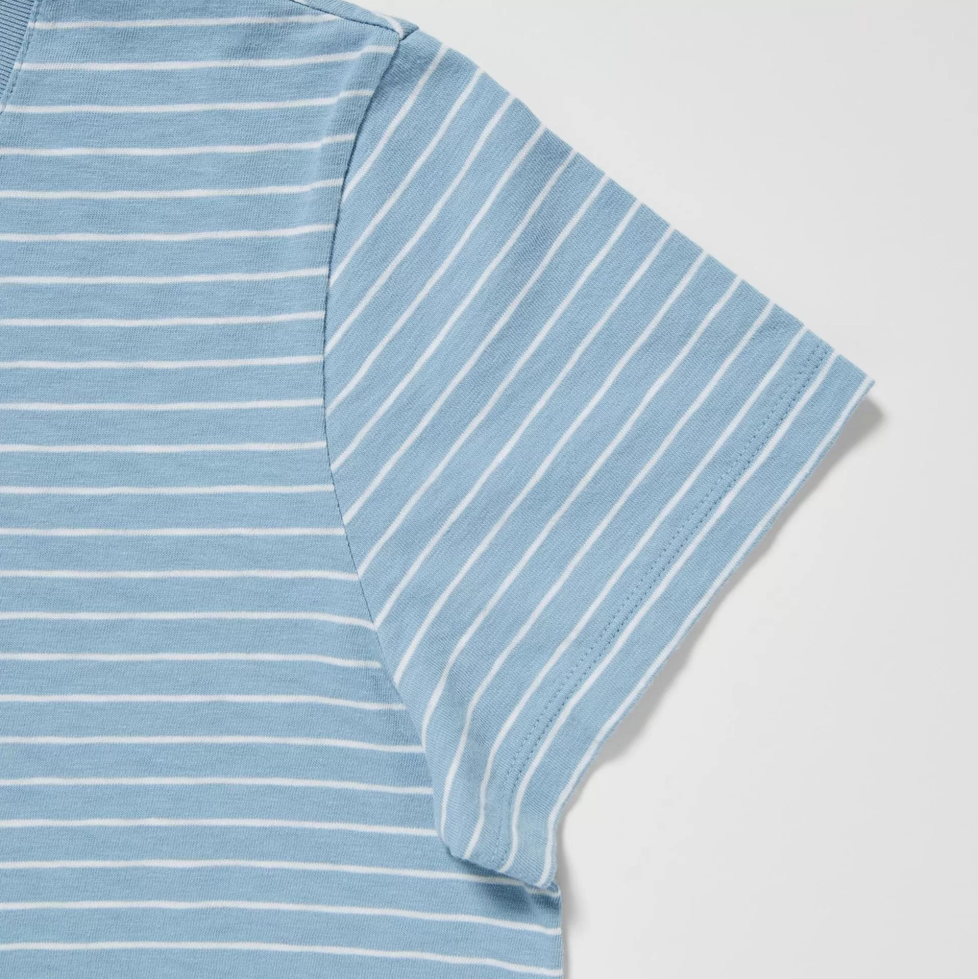 Women UNIQLO T-Shirts<Slub Jersey Striped Cropped T-Shirt