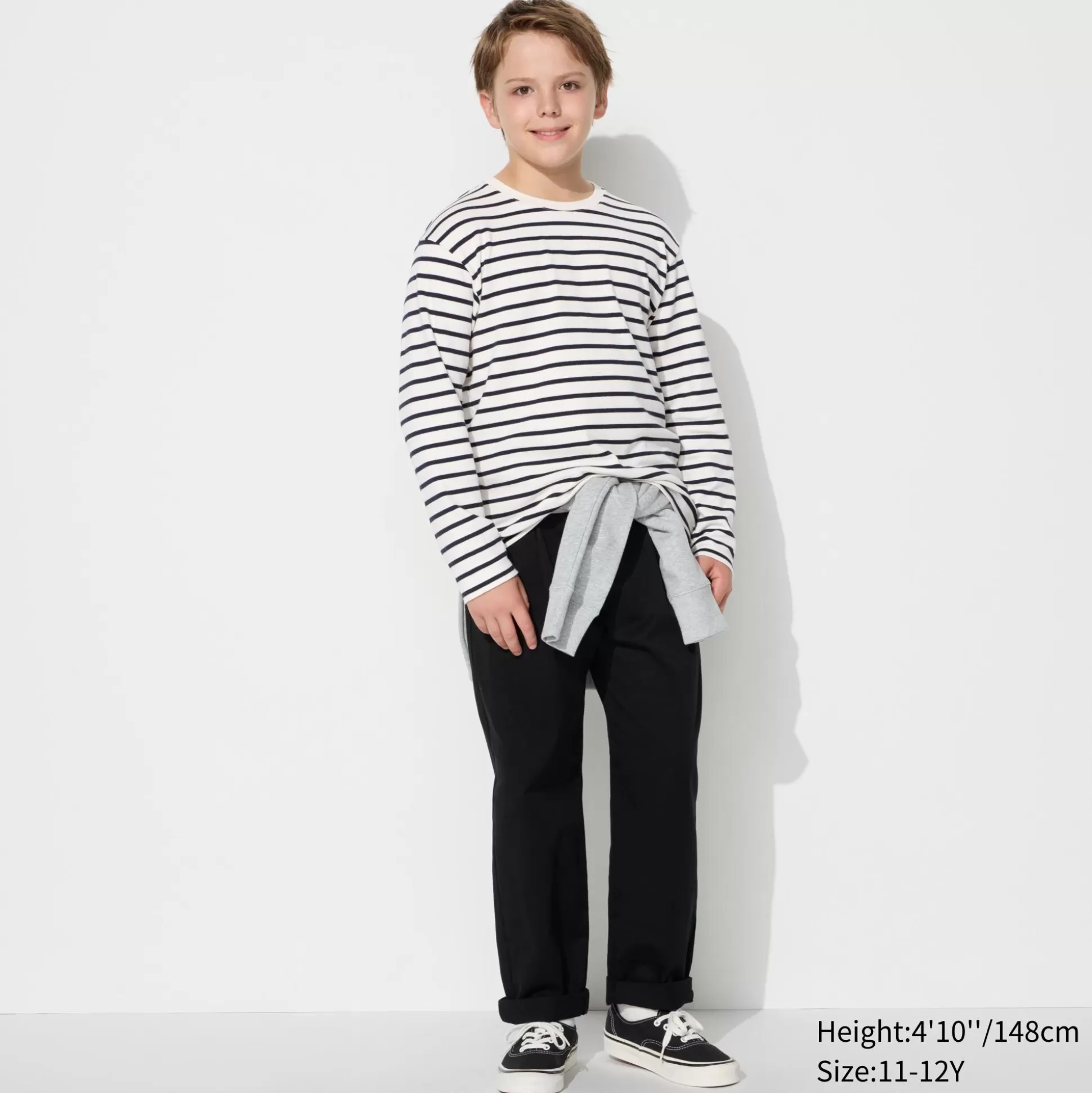 Kids UNIQLO T-Shirts<Soft Brushed Striped Crew Neck Long-Sleeve T-Shirt