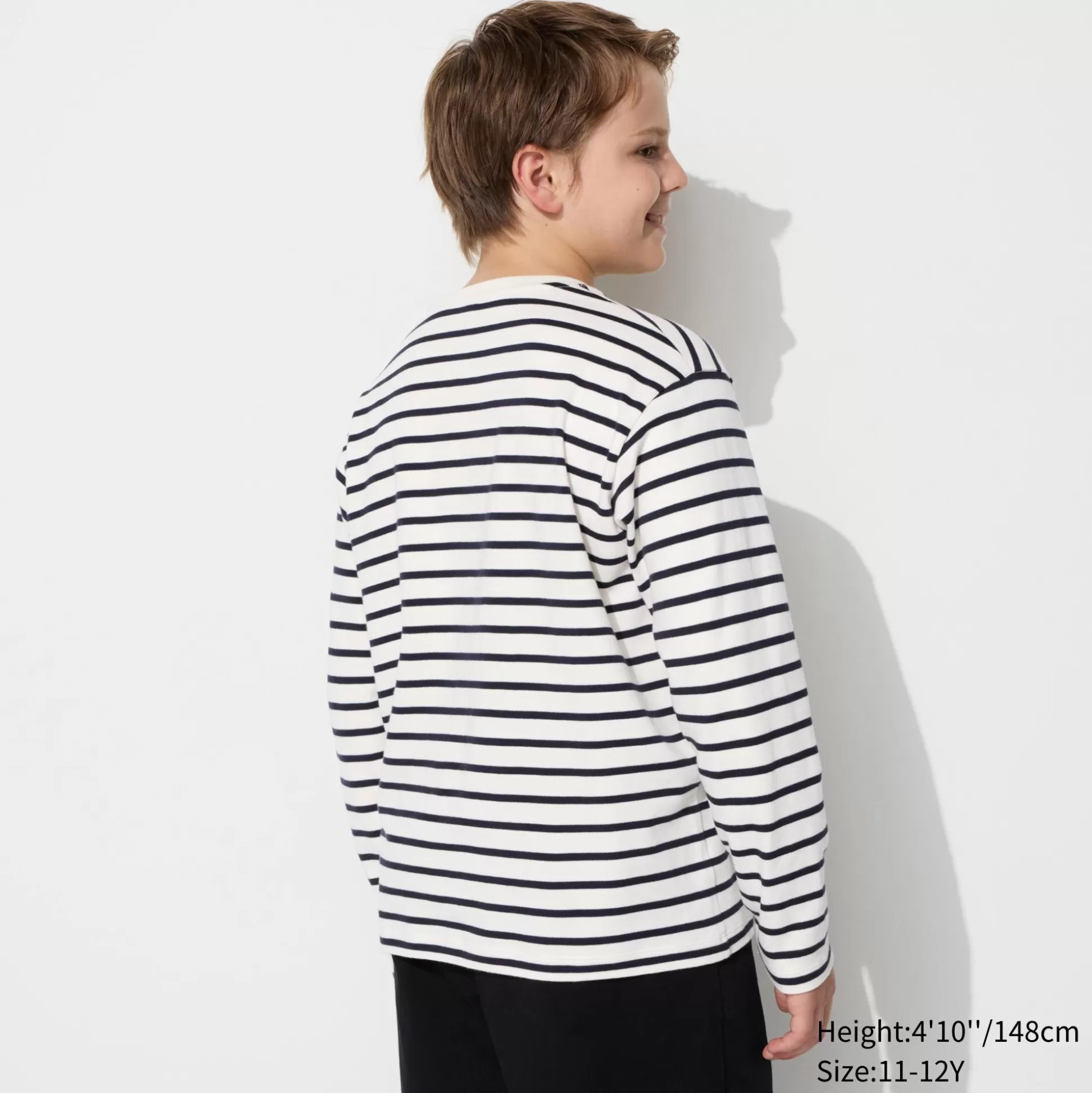 Kids UNIQLO T-Shirts<Soft Brushed Striped Crew Neck Long-Sleeve T-Shirt