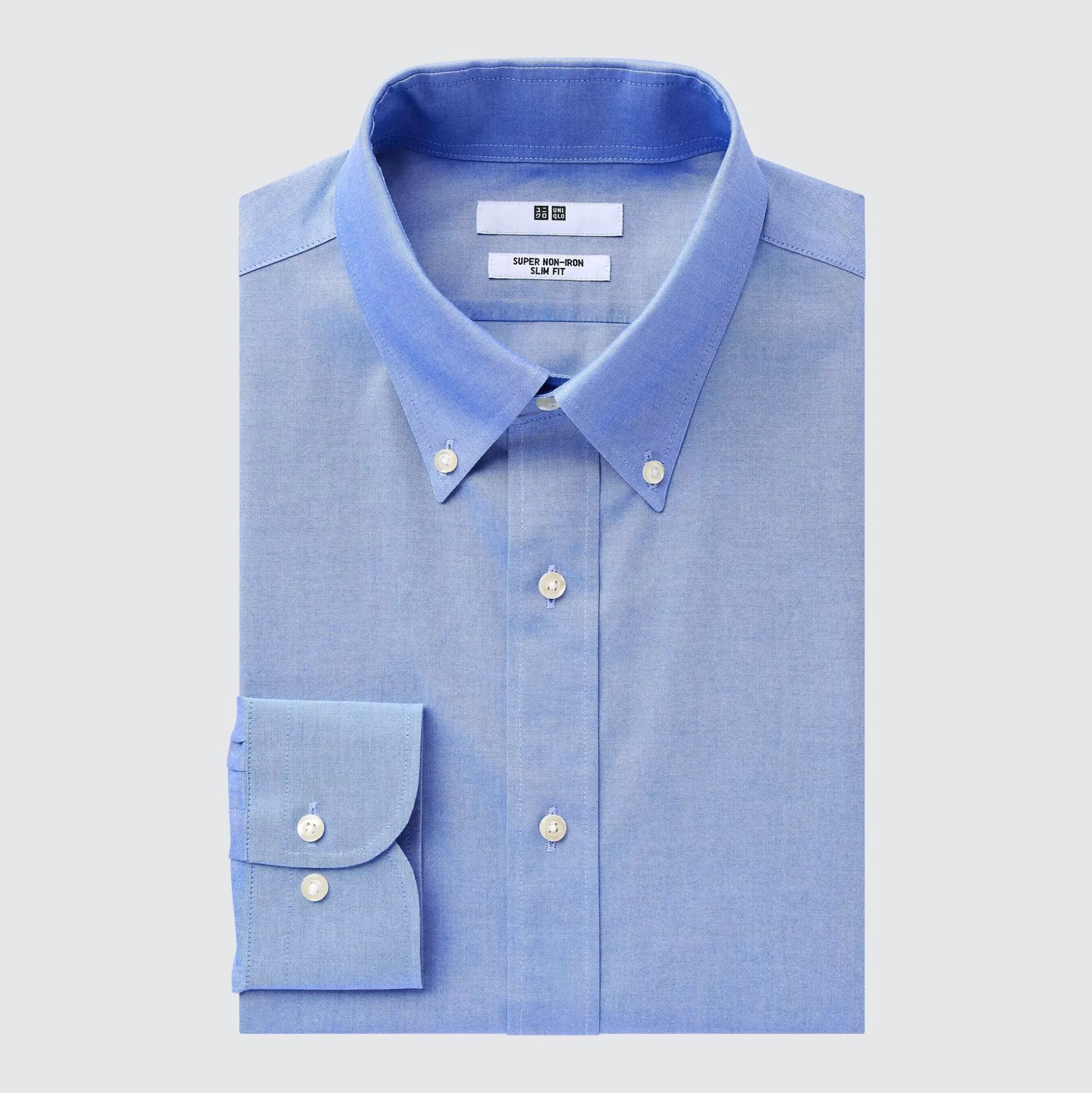 Men UNIQLO Dress Shirts<Super Non-Iron Slim-Fit Long-Sleeve Shirt (Button Down Collar)