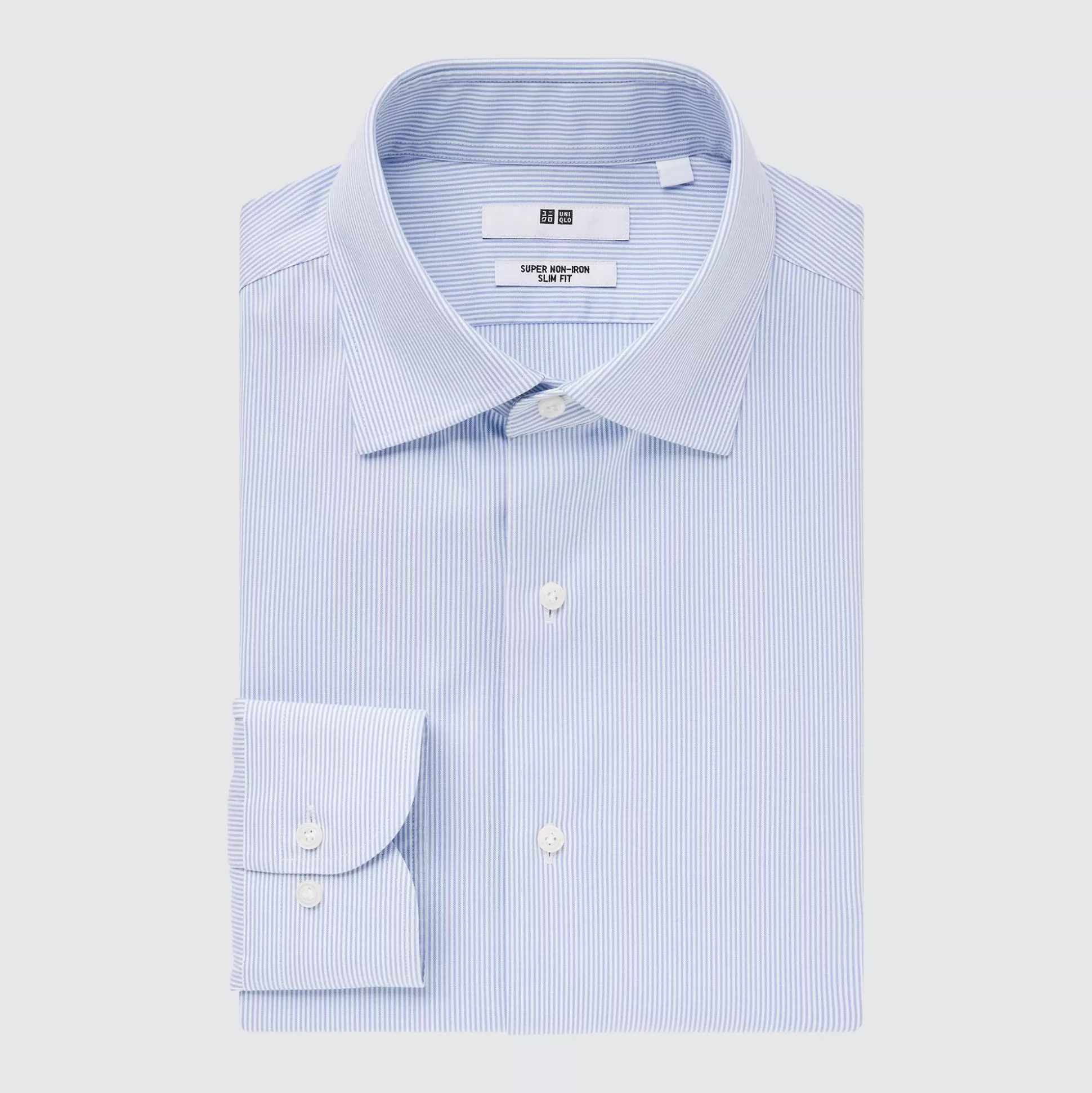 Men UNIQLO Dress Shirts<Super Non-Iron Striped Slim-Fit Long-Sleeve Shirt