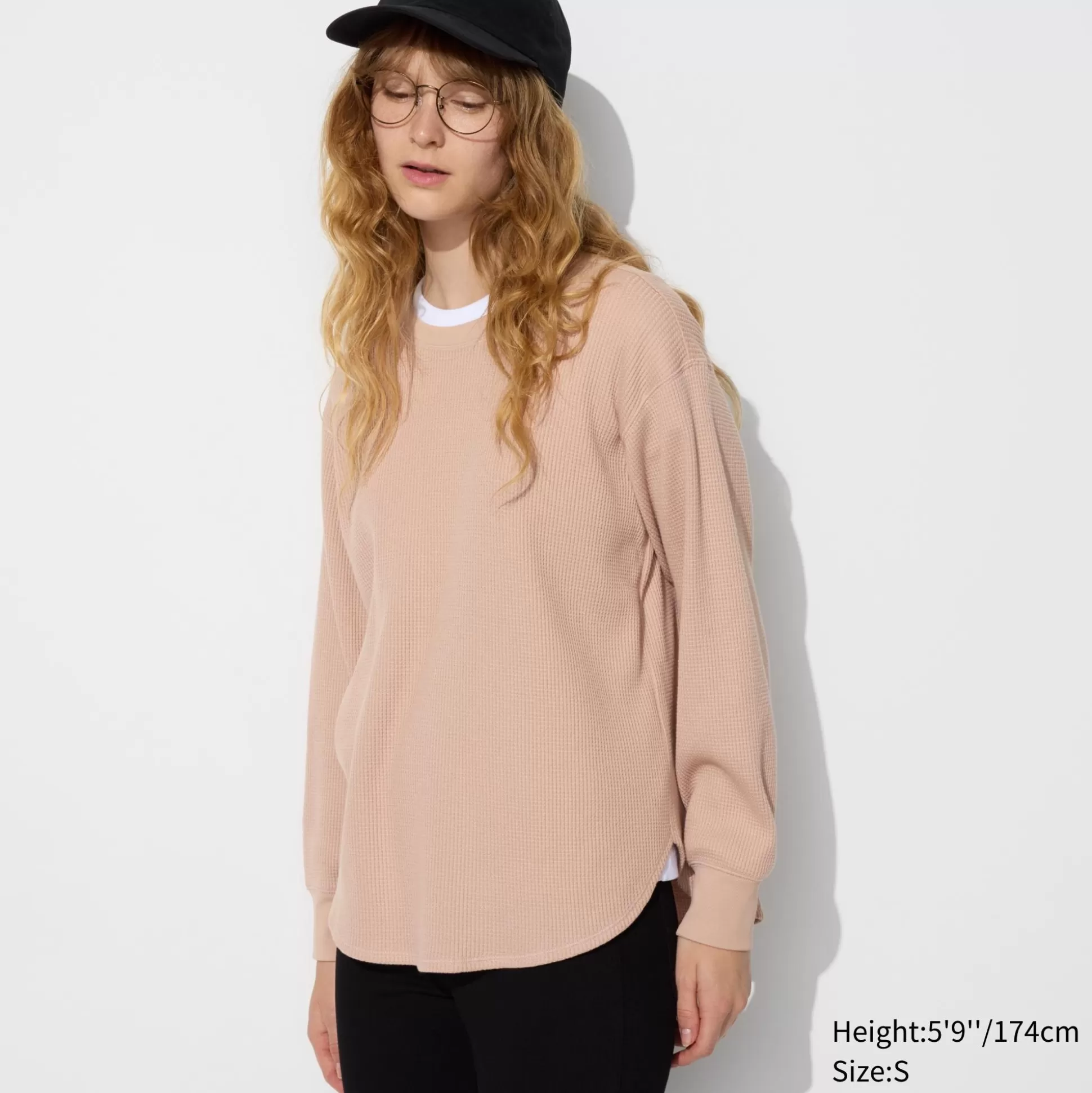 Women UNIQLO T-Shirts<Waffle Crew Neck Long-Sleeve T-Shirt