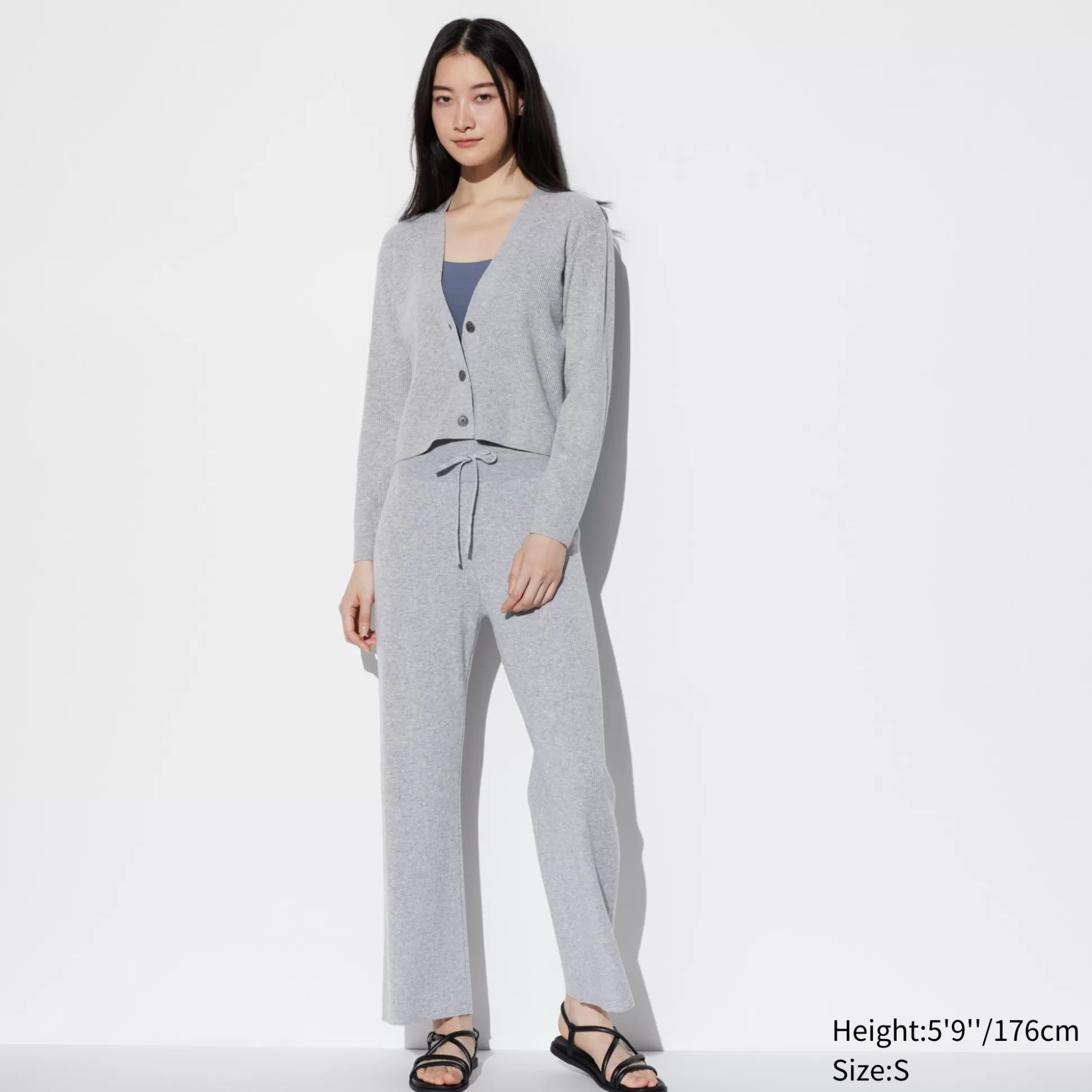 Women UNIQLO Sweaters<Washable Knit Ribbed Cardigan (Long Sleeve)